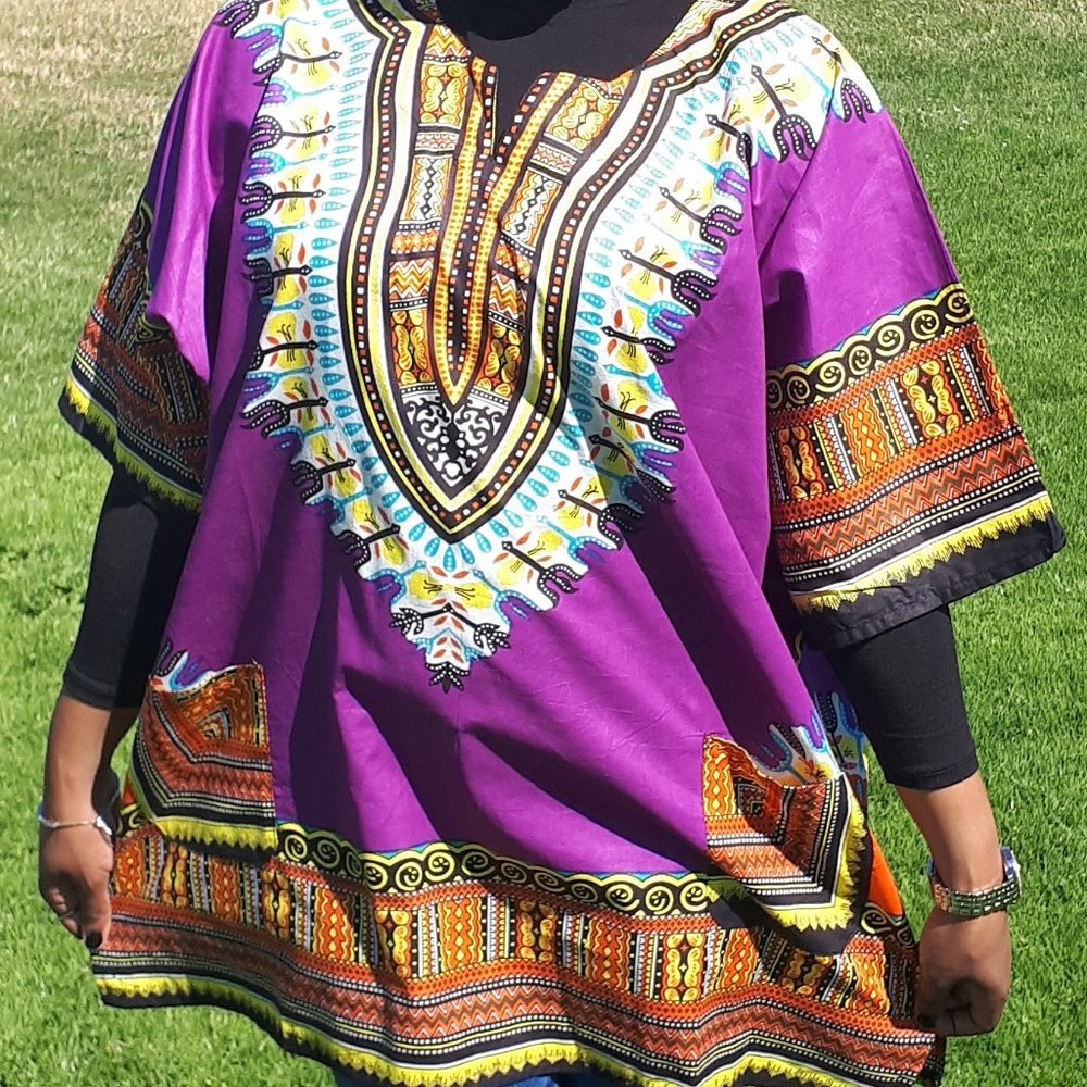 Purple Dashiki Shirt